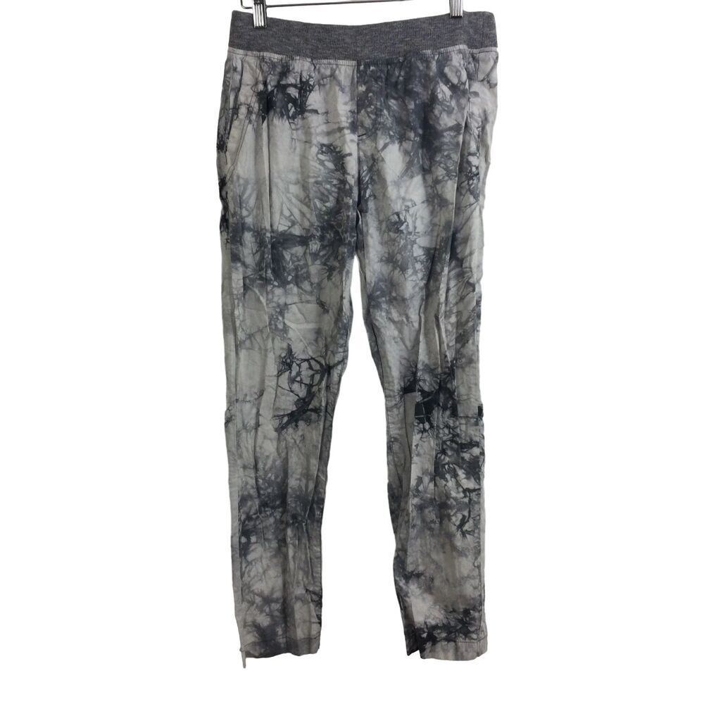 Cabi Marble Tie Dye Elastic Waist Pull On Pants Gray White Black Size Medium